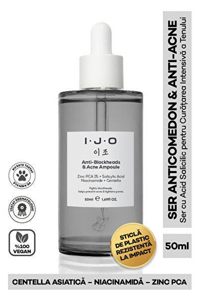 IJO Anti-Blackheads & Acne Ampoule – Ser cu Zinc PCA, Acid Salicilic și Niaci...