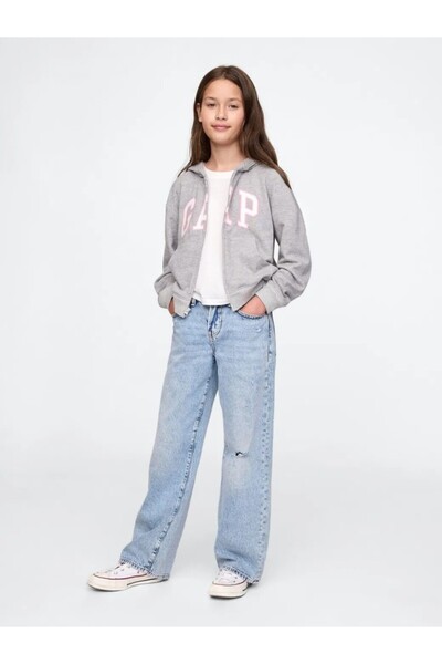 GAP Κορίτσι |   Φούτερ με φερμουάρ με χαλαρό λογότυπο