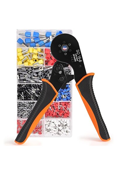 Preciva Set clești de sertizare hexagonali cu 1200 de terminale cu ferulă (0,...