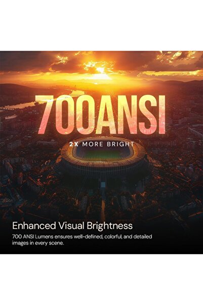 Wownect H24 Max Smart Projector, 700 ANSI Lumens 1080P Full HD, 4K Support, Auto Focus & Keystone