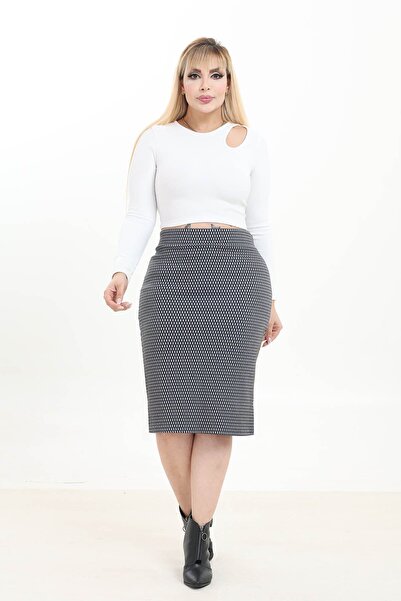 modayız Flexible Plus Size Skirt 44E-2750