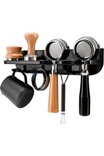 ALMEKAQUZ Espresso Tamper Holder Station, Wall-Mounted 54mm Portafilter Storage Shelf