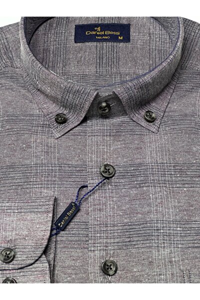 Daniel Bessi Long Sleeve Regular Fit Pocket Checkered Classic Men's Shirt Gml-460