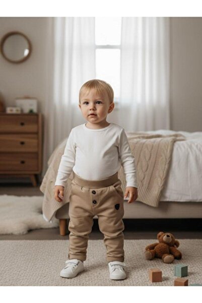 Zekids Boys' Cotton Elasticated Double-Legged Sweatpants