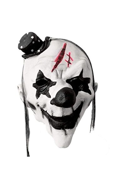 LET Mască de clovn de Halloween, din latex, pentru carnaval, petreceri, cosplay