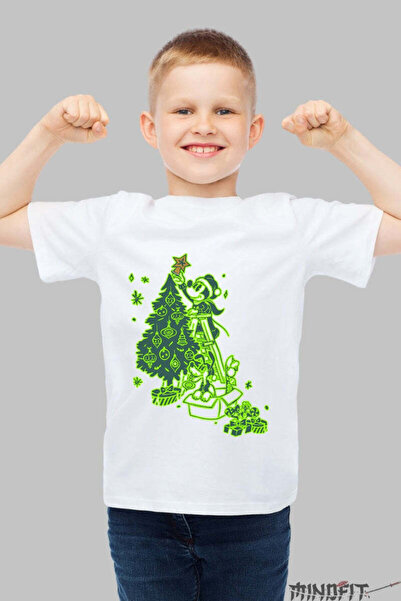 GILDAN Χριστουγεννιάτικο μπλουζάκι για παιδιά, διακοσμημένο με δέντρο και ένα...