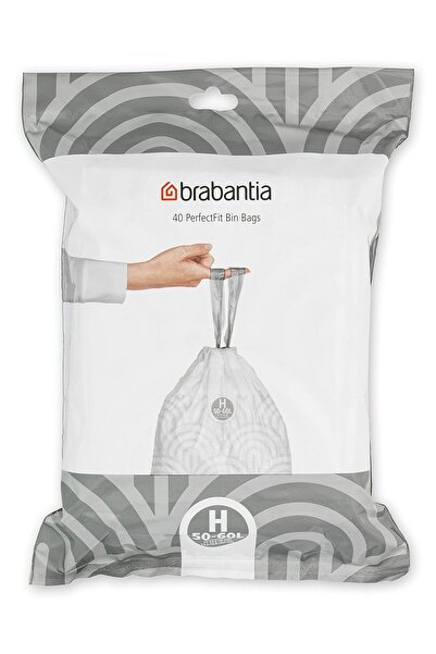 Brabantia أكياس قمامة PerfectFit 138744 — 50-60 لتر، 40 كيسًا، أبيض
