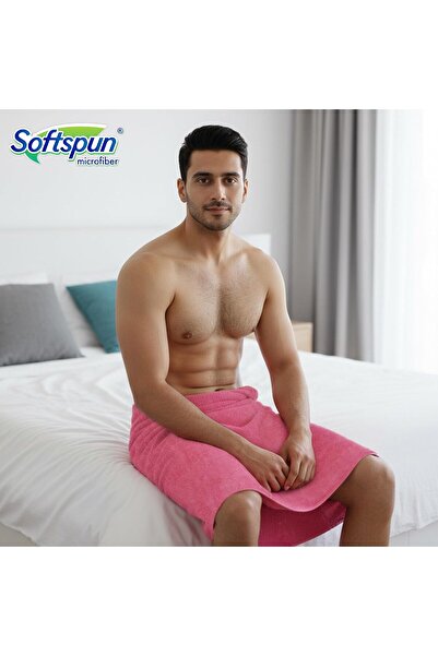 SOFTSPUN Microfiber Bath & Hair Care Towel Set of 1 Piece, 60x120 Cms, 340 GSM (Pink)