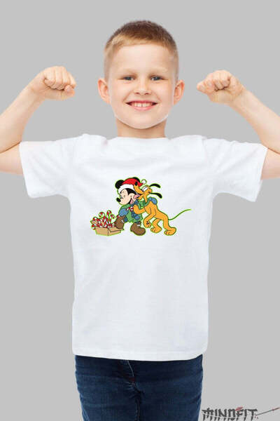 GILDAN Χριστουγεννιάτικο μπλουζάκι για παιδιά, Μίκυ και Πλούτο, με το πνεύμα ...