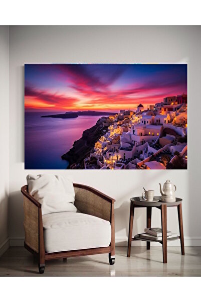 özkacar SANTORINI ISLAND SUNSET Home Wall Salon Salon de înfrumusețare Birou ...