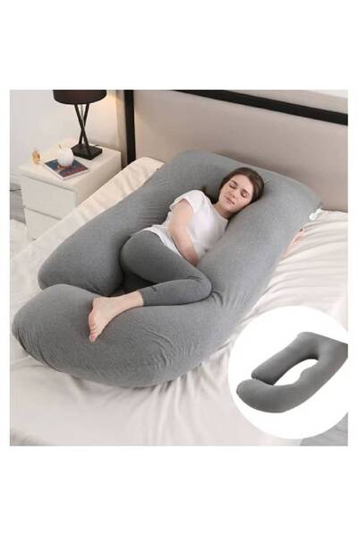 NKX وسادة الحمل، وسادة قابلة للإزالة على شكل حرف J باللون الرمادي الداكن لكام...