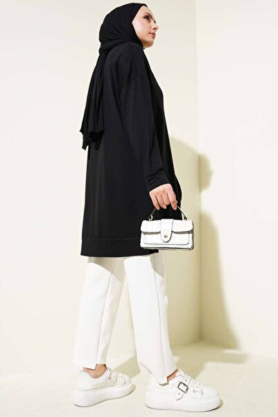 By Kuzey Aras Hijab Crystal Premium Modal Fabric Crew Neck Tunic