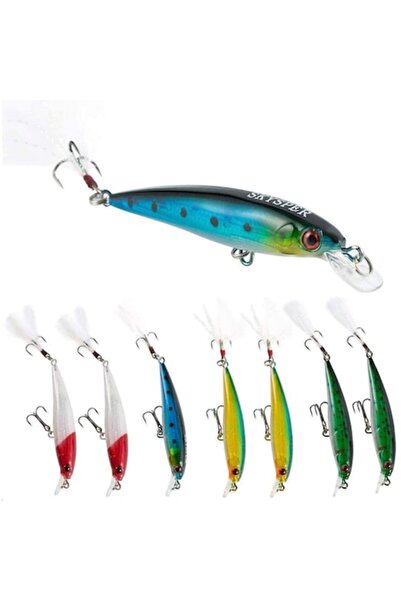 SKYSPER Set de 8 momeli artificiale pentru pescuitul peștilor răpitori