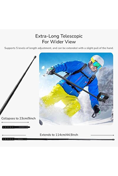 O Ozone Universal Invisible Selfie Stick For Insta360 One X3 X4, ACE PRO One R Invisible Monopod Stick