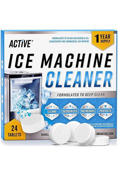 Active منظف ومزيل الترسبات الكلسية لآلات صنع الثلج - 24 قرصًا (كمية تكفي لمدة...