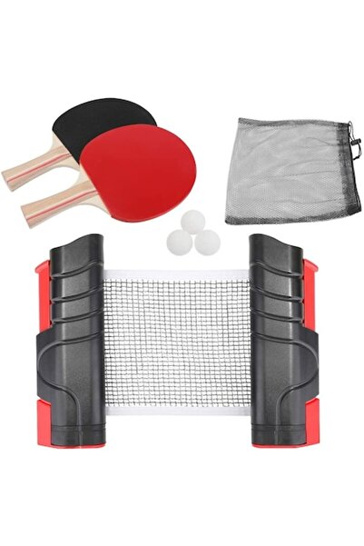 Nasjac Table tennis paddle set, ping pong, net + 3 balls