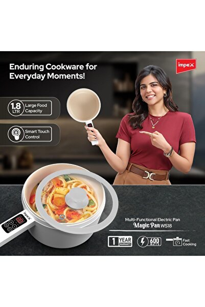 İMPEX مقلاة كهربائية | مقلاة كهربائية سحرية غير لاصقة 6 في 1