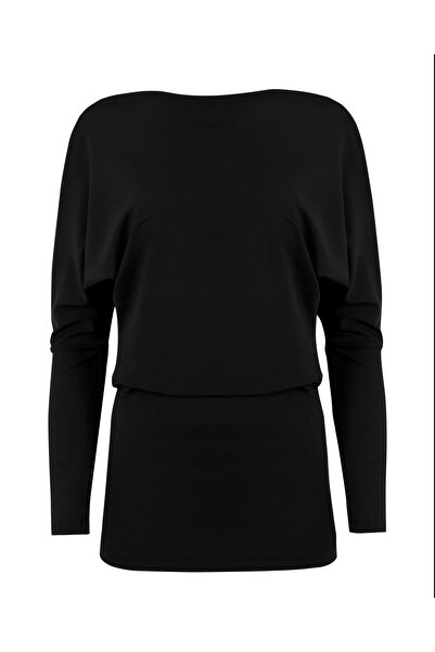 La Sarta Orlina Backless Jersey Black Dress