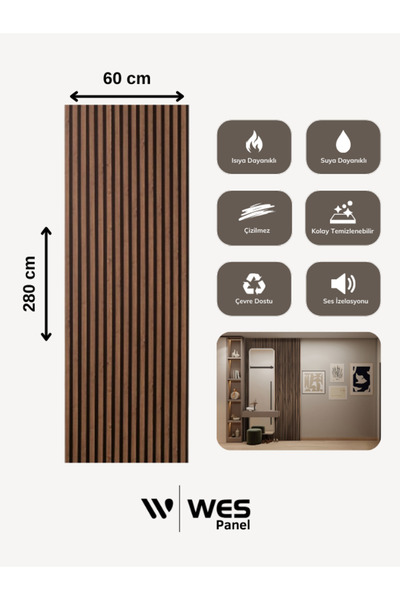 Wes Profil Wall Panel Akustik Panel (60x280) Kalın Keçeli