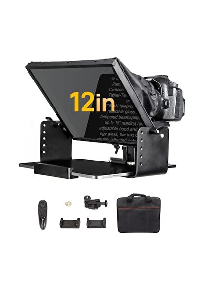 Moman Kit teleprompter MT12 de 12 inci pentru telecomandă DSLR, metalic, comp...