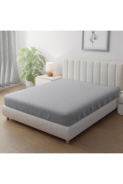 Hotel Linen Klub ملاءة سرير مخططة من الألياف الدقيقة - مفرد (90 × 190 سم) - ر...