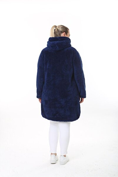 KSV Collection Women's Navy Blue Zippered Plush Wellsoft Cardigan
