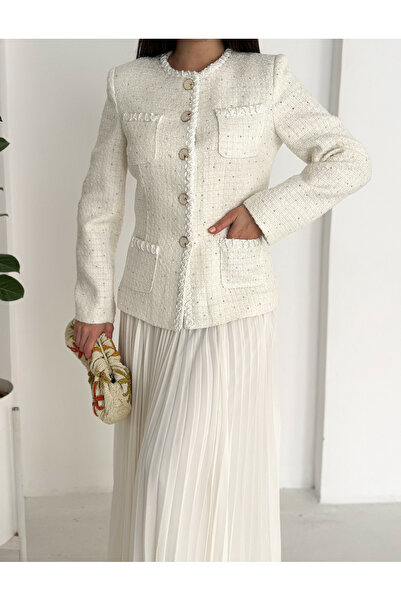 VUNTAL Luxury Pleated Skirt Double Suit