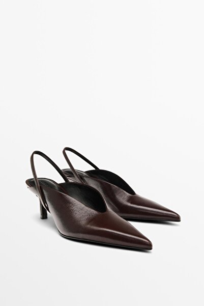 Massimo Dutti Arkası açık topuklu ayakkabı