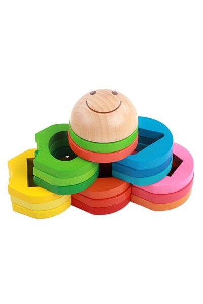 MONTESORİ Montessori educational wooden game, Floral model