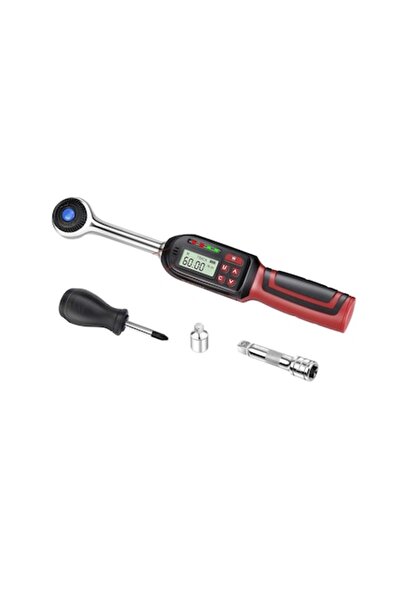 vanpo Digital torque wrench 3/8" with 1/4" adapter, 3-60 Nm, LCD display, audible alert, extension, storag