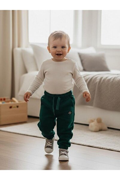 Zekids Boys' Cotton Sweatpants with Elastic Waist and Cuffs