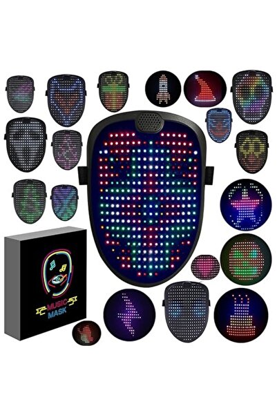 MEGOO Smart LED Halloween Mask with 60 Images, Gesture-Controlled, Rechargeable, Black