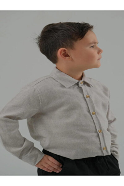 mars fashion Melanj Ekru, Boy's Shirt |   Long Sleeve Basic (Cotton)
