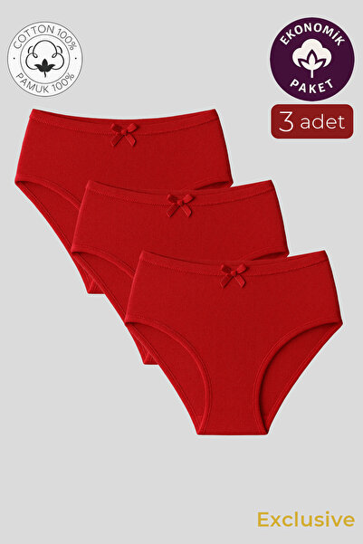 Lahor Secret 3 Pack Women's High Waist Cotton Ribbed Slip Panties