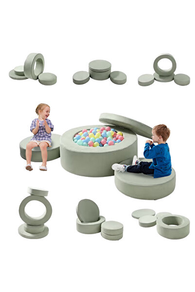 hibobi 4 قطع من مكعبات التسلق الإسفنجية مع حفرة كرات - أريكة لعب قابلة للتحويل للأطفال الصغار