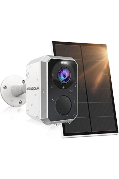 BEENOCAM WiFi Solar Panel Surveillance Camera, 1296P HD, Night Vision, PIR Motion Detection, IP66, Two-way Au