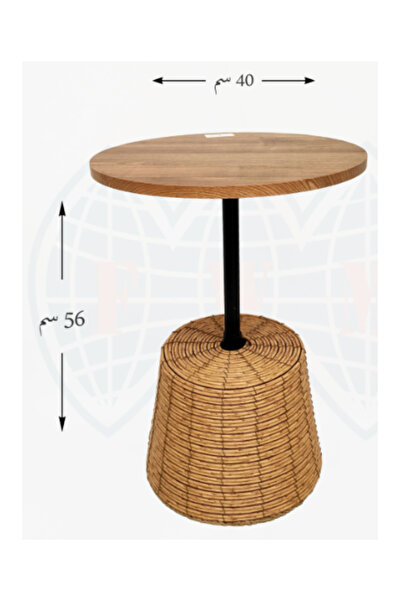 Ch Bohemian rustic design serving table made of straw and wood