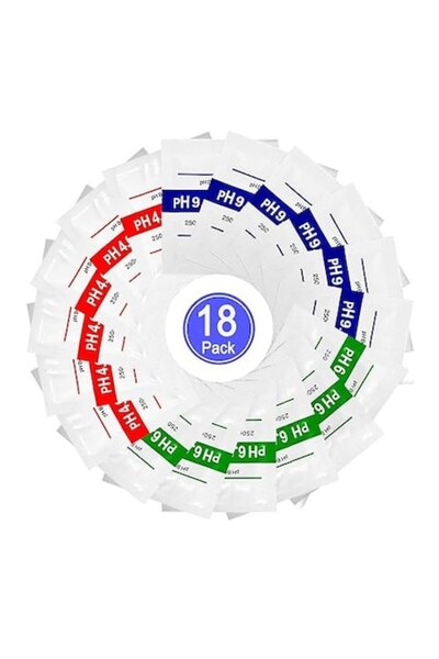Nynelly pH Meter Calibration Solution Set, ±0.01 pH, 18 sachets (pH 4.01, 6.86, 9.18)