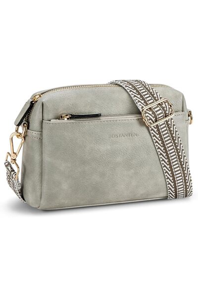 BOSTANTEN Small Crossbody Purse for Women Triple Zip Cell Phone Leather Handbag with Colored Shoulde