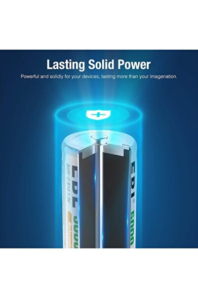 EBL Set of 6 rechargeable C (Baby/HR14) batteries 5000 mAh 1.2 V Ni-MH with over-discharge protection