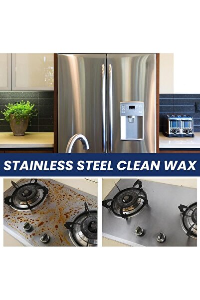 AZONEE منظف الفولاذ المقاوم للصدأ - معجون تنظيف بتقنية النانو وشمع تنظيف، مزي...