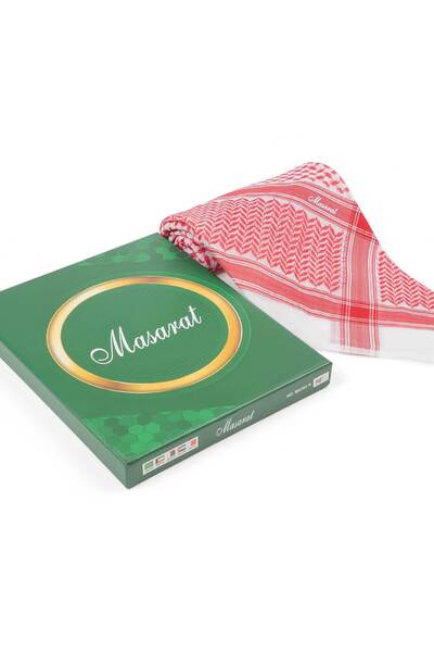 MASARAT Men's Shemagh, Red Tracks