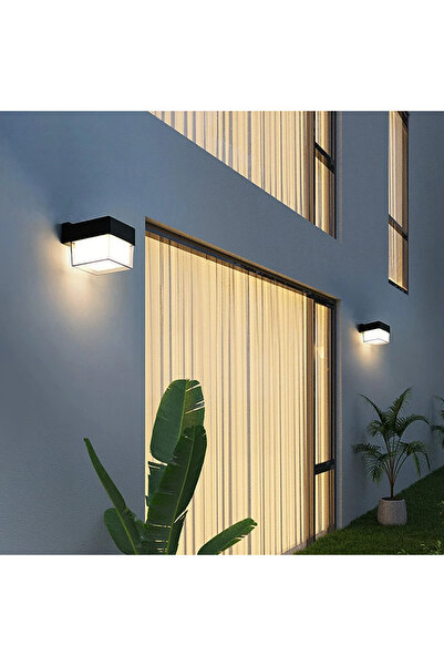 HAMER 6W square outdoor light, black color, yellow light