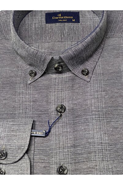 Daniel Bessi Ανδρικό πουκάμισο με μακριά μανίκια κανονική εφαρμογή με τσέπες καρό κλασικό ανδρικό πουκάμισο GML-460