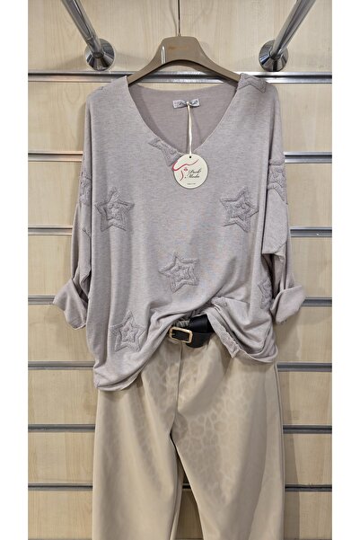 Park Moda Thin Sweater Star Embossed