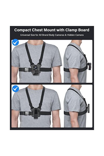 boblov Suport pentru cameră corporală montat pe piept, suport universal reglabil confortabil pentru cameră corporală