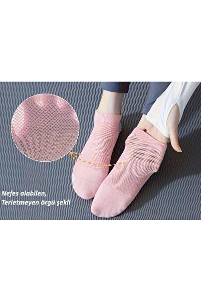 UZARLAR ÇORAP 3Çift Kaydırmaz Taban Nefes Alan Çekçekli Yoga,Pilates,Spor ve Hac,Umre Tavaf Patik Çorabı ANTI-SLIP