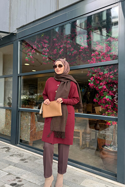 Mooncorn Double-Sided Wool Scarf Bitter Brown Tile