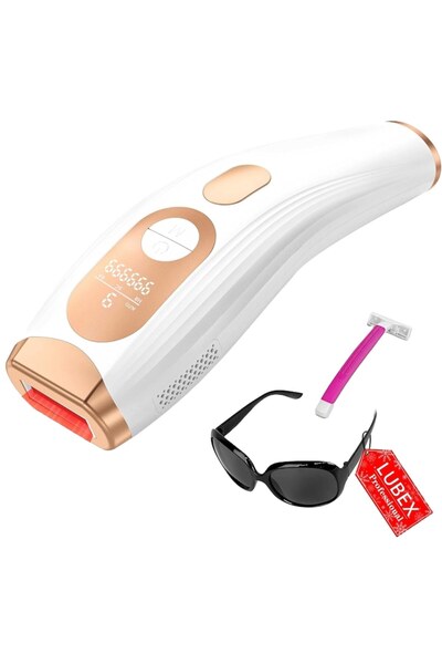 Lubex IPL laser epilator, 999,900 light pulses, 3 modes (HR/SC/RA), 9 intensities, white