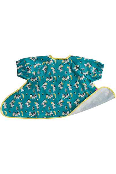 Tidy Tot Baveta cu maneci scurte - Zebre vesele